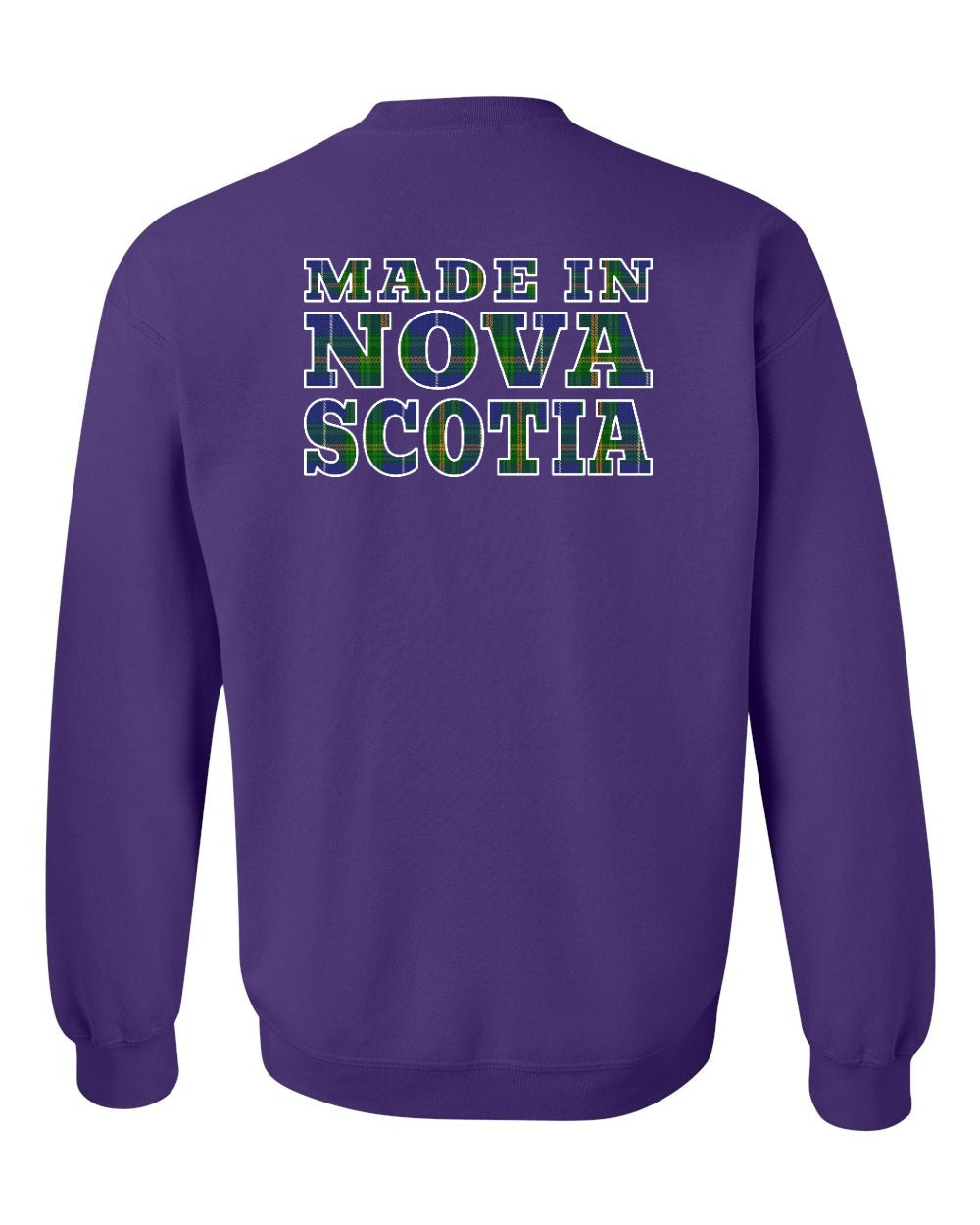 Made In Nova Scotia ( Tartan Lettering) Left Chest and Back crew-neck