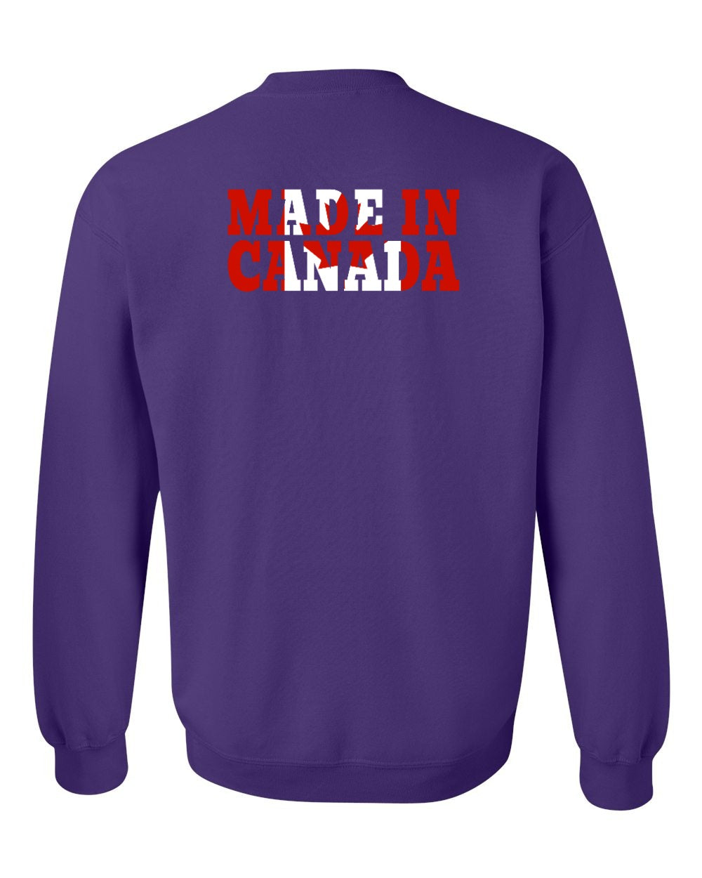 Made in Canada Flag Background Left Chest and Back Crewneck