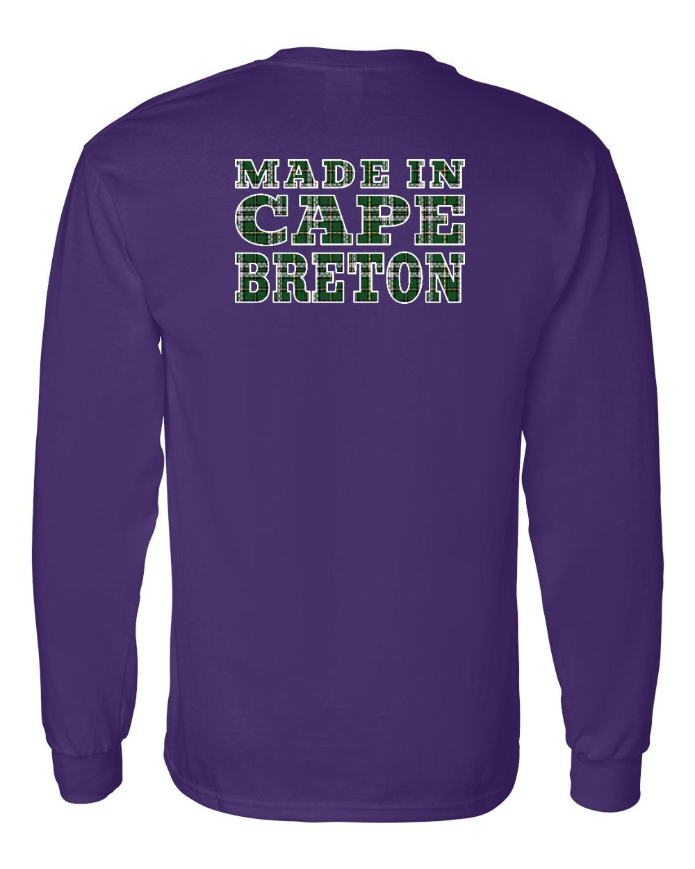 Made In Cape Breton Tartan Left Chest and Back Long Sleeve Tee