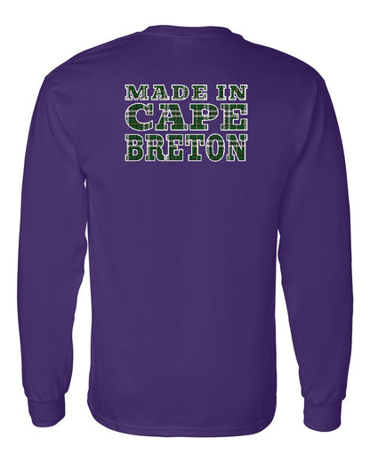 Made In Cape Breton Tartan Left Chest and Back Long Sleeve Tee