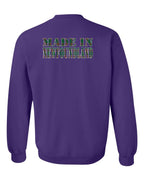 Made In NFLD ( Tartan Lettering) Left Chest and Back Crewneck Sweatshirt - Unisex