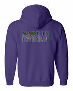 Made In NFLD ( Tartan Lettering) Left Chest and Back Zip Hoodie - Unisex