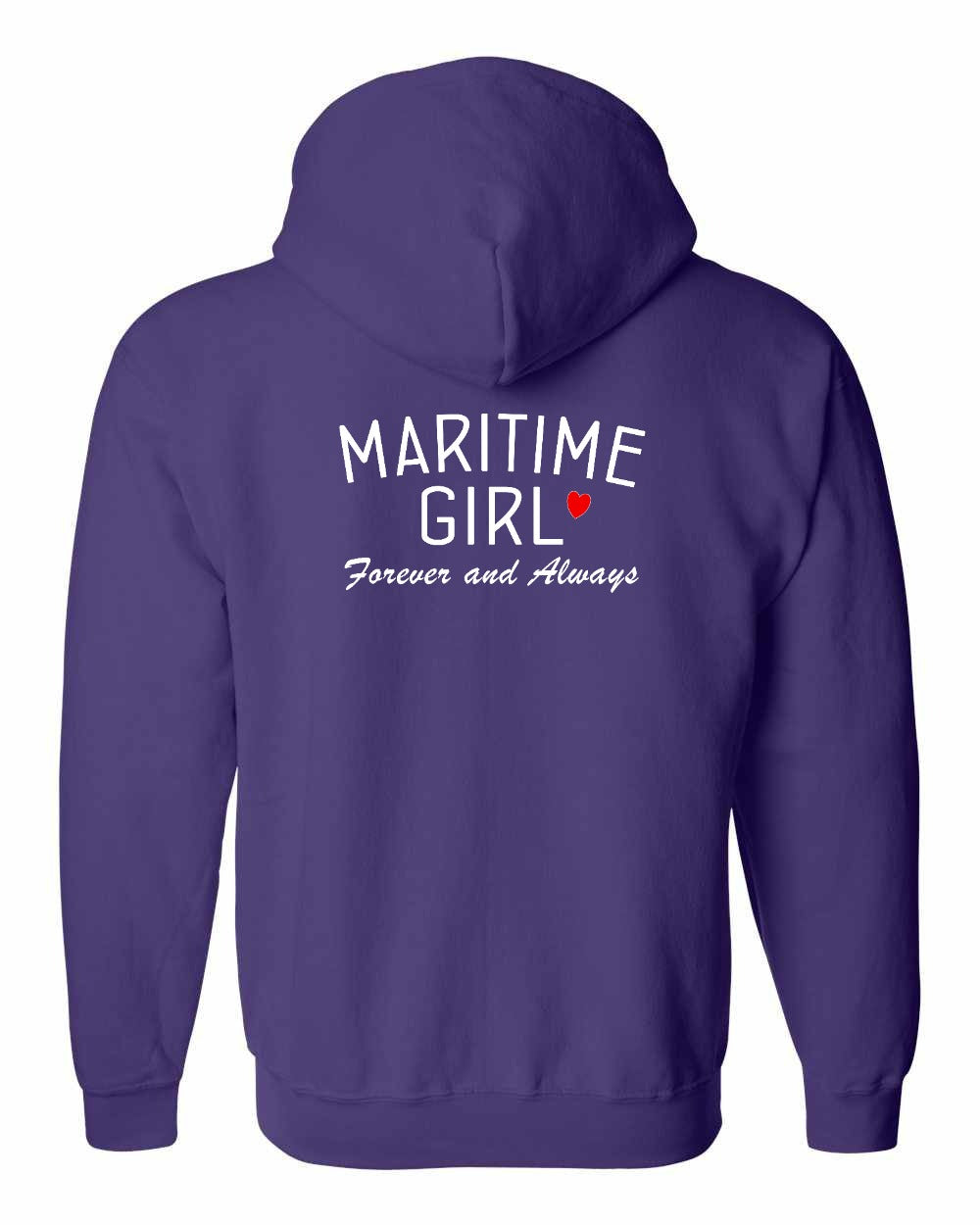Maritime Girl Forever and Always Left Chest & Back Zip Hoodie - Unisex