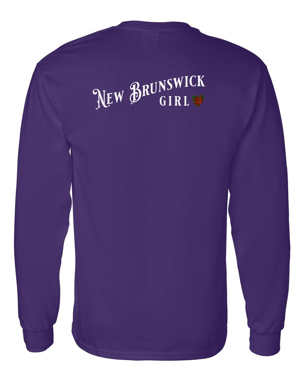 NB Girl Tartan heart Left Chest and Back Long Sleeve Tee - Unisex