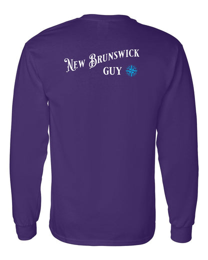 New Brunswick Guy blue Left Chest and Back Long Sleeve Tee