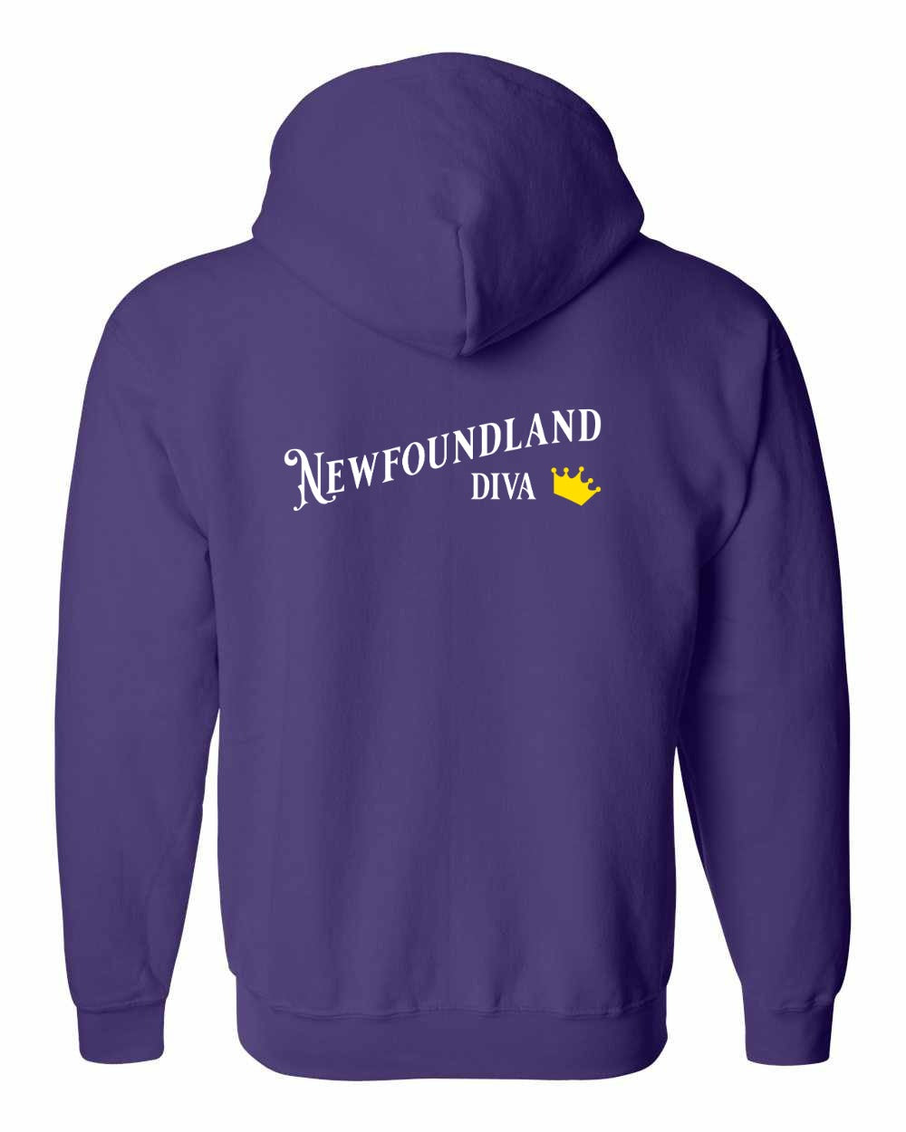Newfoundland Diva Left Chest and Back Zip Hoodie