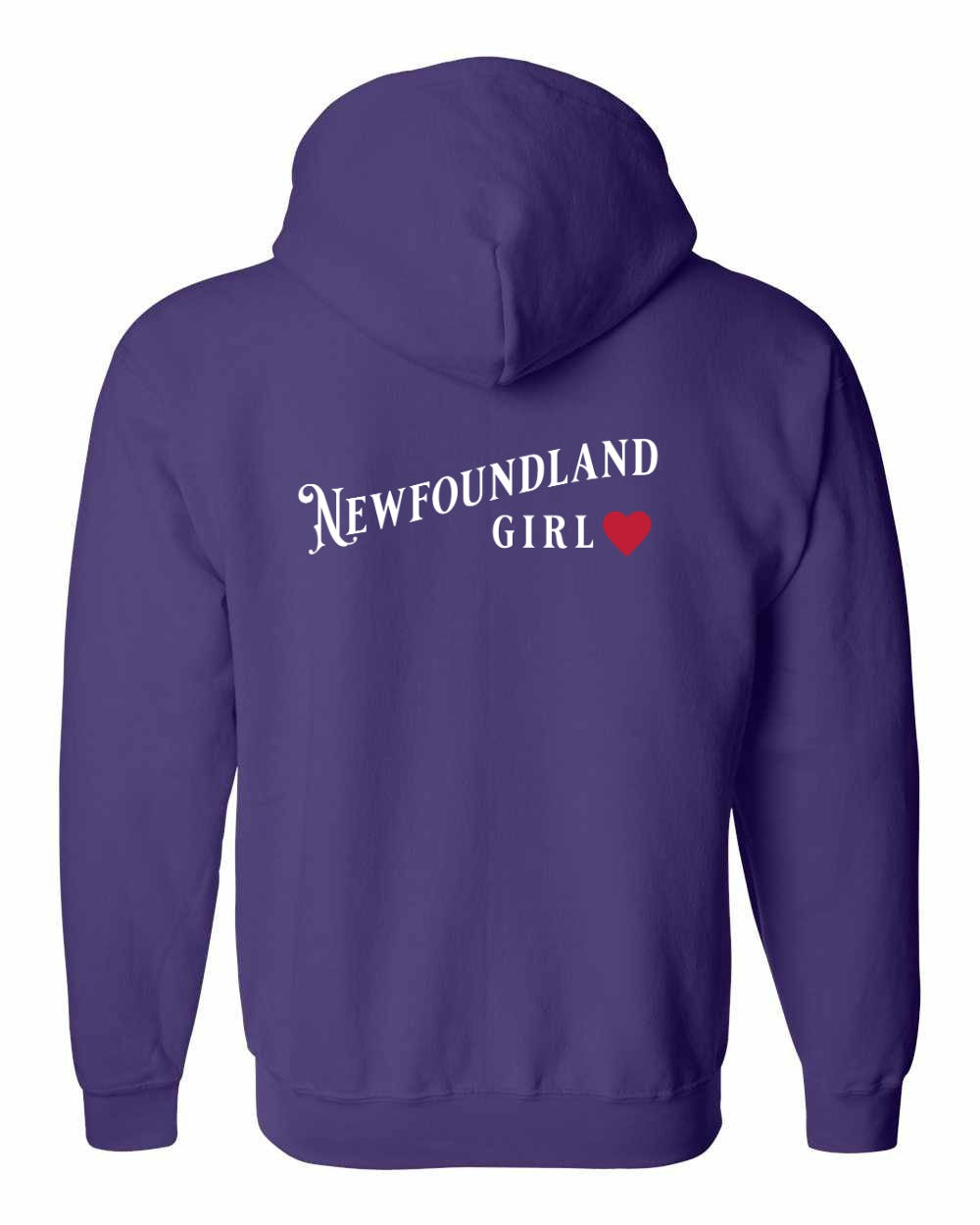Newfoundland Girl Left Chest and Back Zip Hoodie