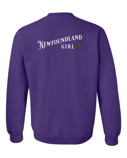 Newfoundland Girl Tartan Left Chest and Back Crewneck Sweatshirt
