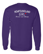 NFLD Girl Forever and Always Left Chest & Back Long Sleeve Tee - Unisex