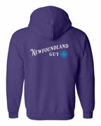 NFLD Guy Blue Left Chest and Back Zip Hoodie - Unisex