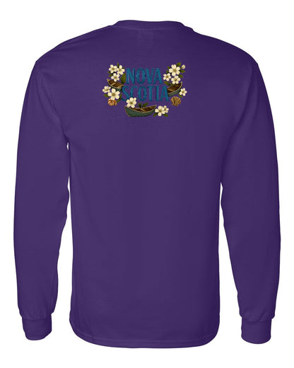 Nova Scotia Flowers Left Chest and Back Long Sleeve Tee