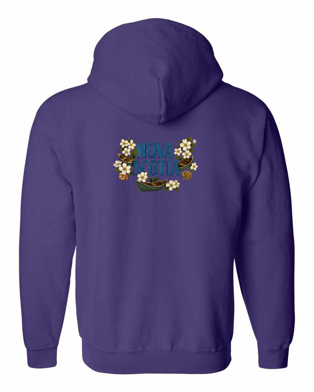 Nova Scotia Flowers Left Chest and Back zip-hoodie