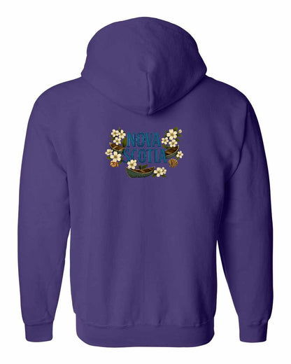 Nova Scotia Flowers Left Chest and Back zip-hoodie