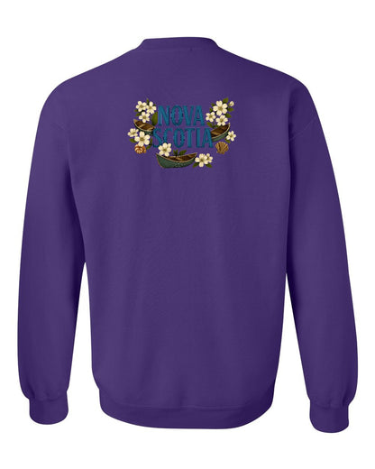 Nova Scotia Flowers Left Chest and Back crew-neck