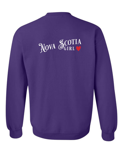Nova Scotia Girl Red Heart Left Chest and Back crew-neck