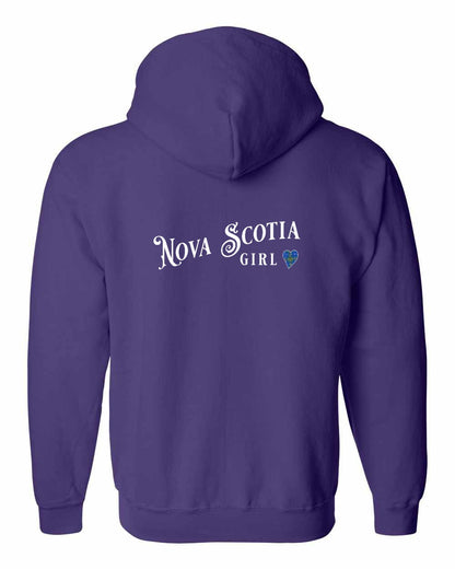 Nova Scotia Girl Tartan Heart Left Chest and Back zip-hoodie