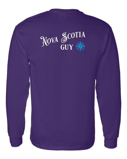 Nova Scotia Guy blue Left Chest and Back Long Sleeve Tee