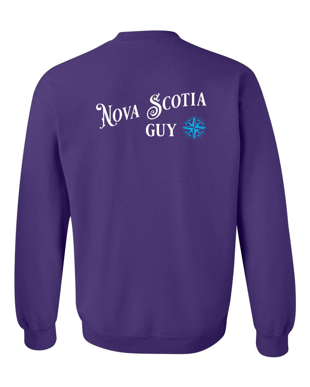 Nova Scotia Guy blue Left Chest and Back crew-neck