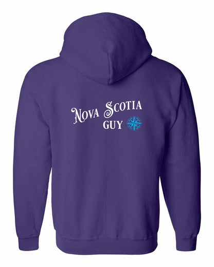 Nova Scotia Guy blue Left Chest and Back zip-hoodie