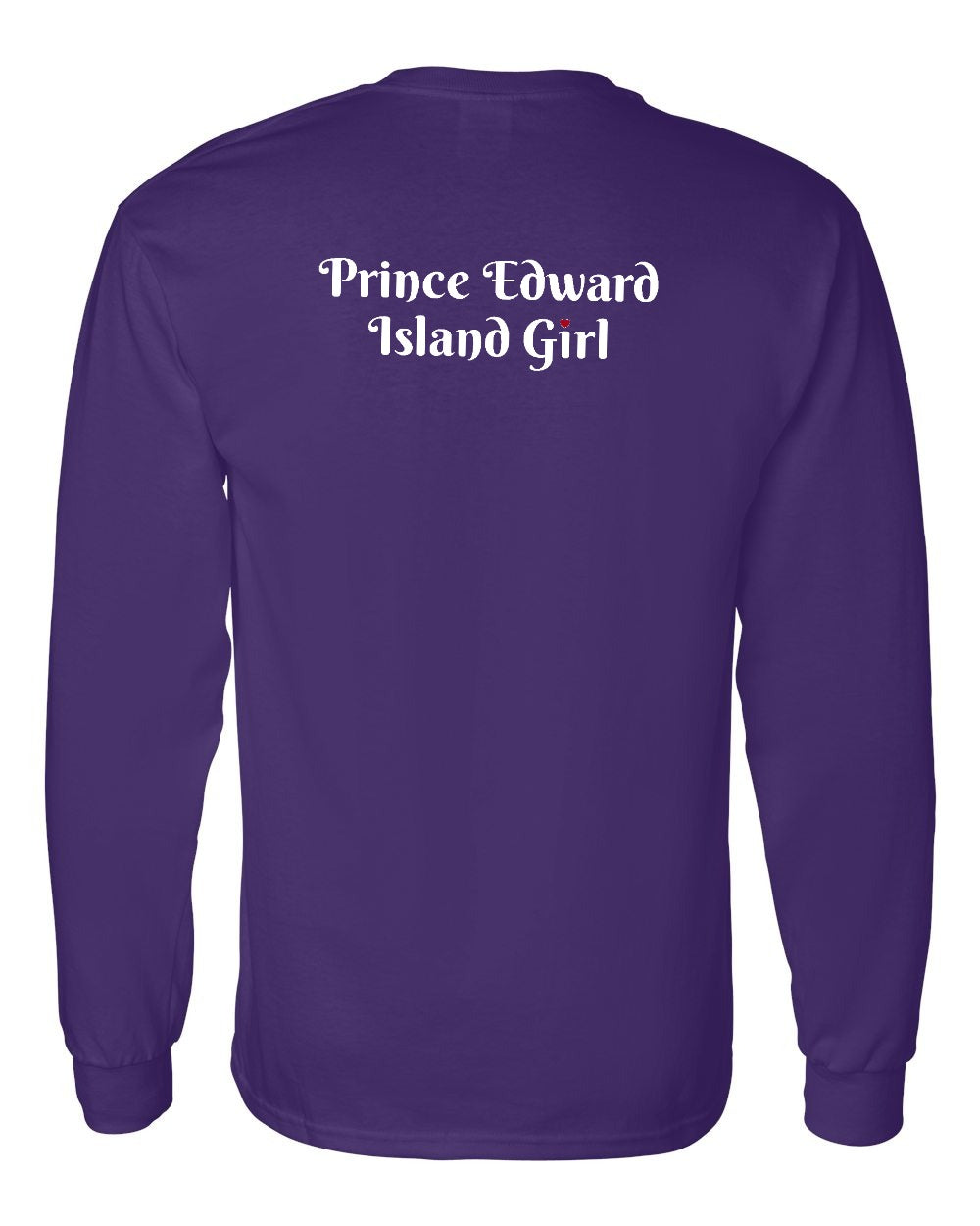 PEI Girl Heart Dot Left Chest & Back Long Sleeve Tee - Unisex
