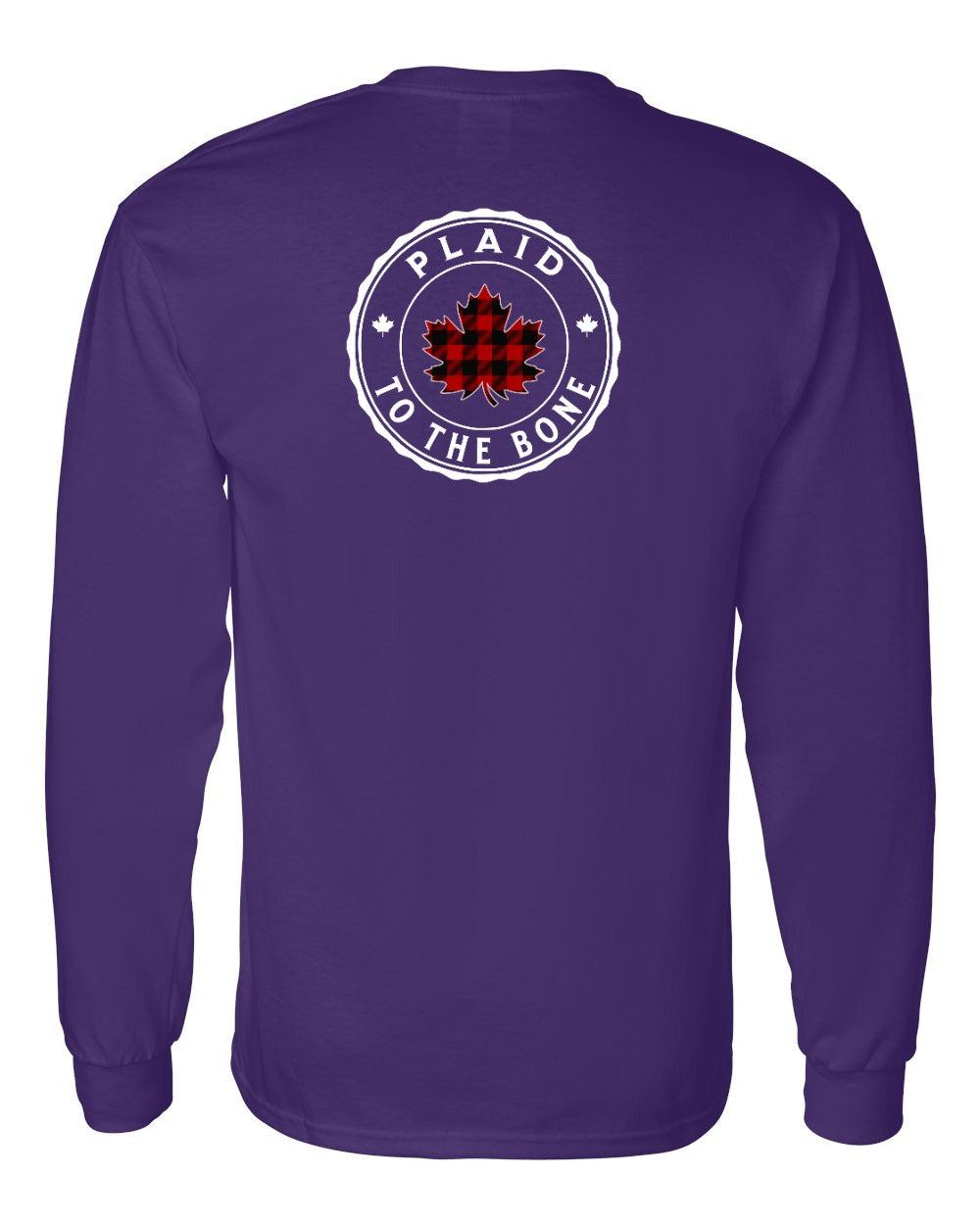 Plaid to the Bone Circle Leaf Left Chest and Back Long Sleeve - Gildan Canada (sewn Internationally) - Unisex