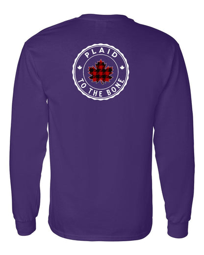 Plaid to the Bone Circle Leaf Left Chest and Back Long Sleeve