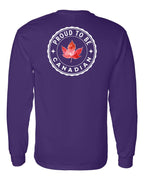 Proud to be Canadian Leaf Left Chest and Back Long Sleeve - Gildan Canada (sewn Internationally) - Unisex