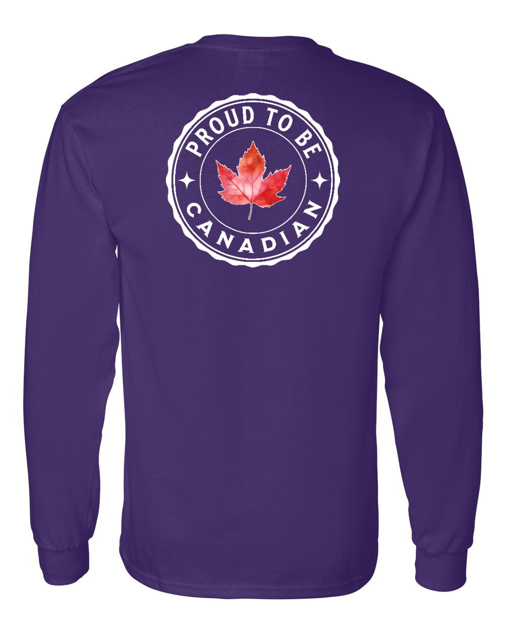 Proud to be Canadian Leaf Left Chest and Back Long Sleeve