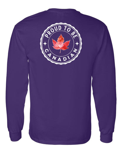 Proud to be Canadian Leaf Left Chest and Back Long Sleeve