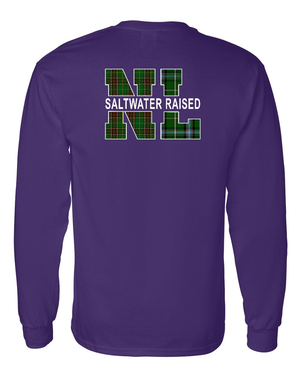 NFLD and Labrador Saltwater Left Chest and Back Long Sleeve Tee - Unisex