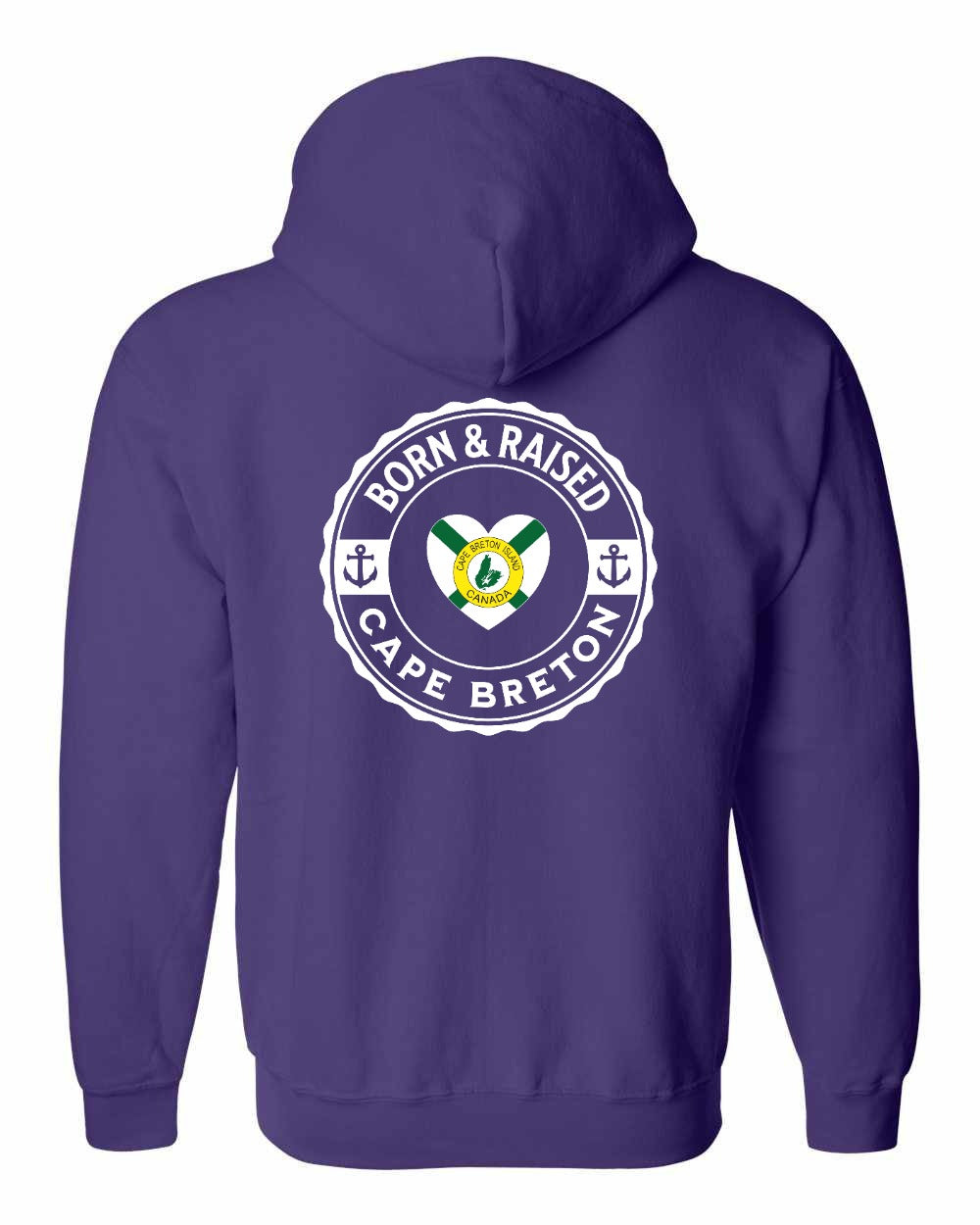 Born and Raised CB Heart Flag Left Chest & Back Zip Hoodie - Unisex