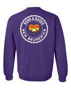 Born and Raised NB Heart Flag Left Chest & Back Crewneck Sweatshirt - Unisex
