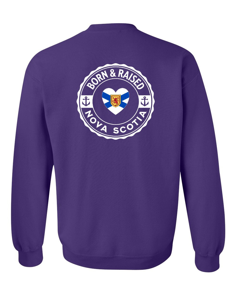 Born and Raised NS Heart Flag Left Chest & Back Crewneck Sweatshirt - Unisex