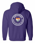 Born and Raised PEI Heart Flag Left Chest & Back Zip Hoodie - Unisex