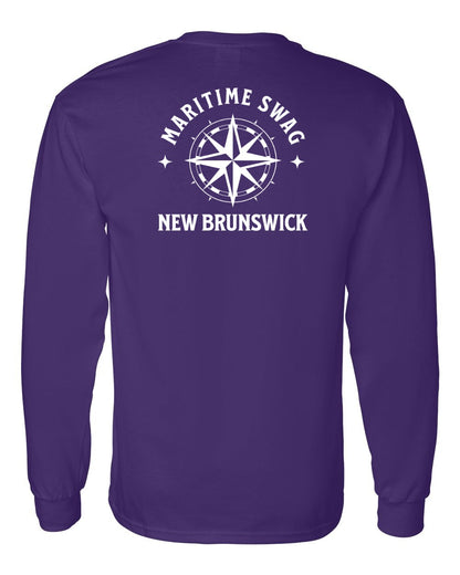 Maritime Swag New Brunswick Compass Left Chest and Back Long Sleeve Tee