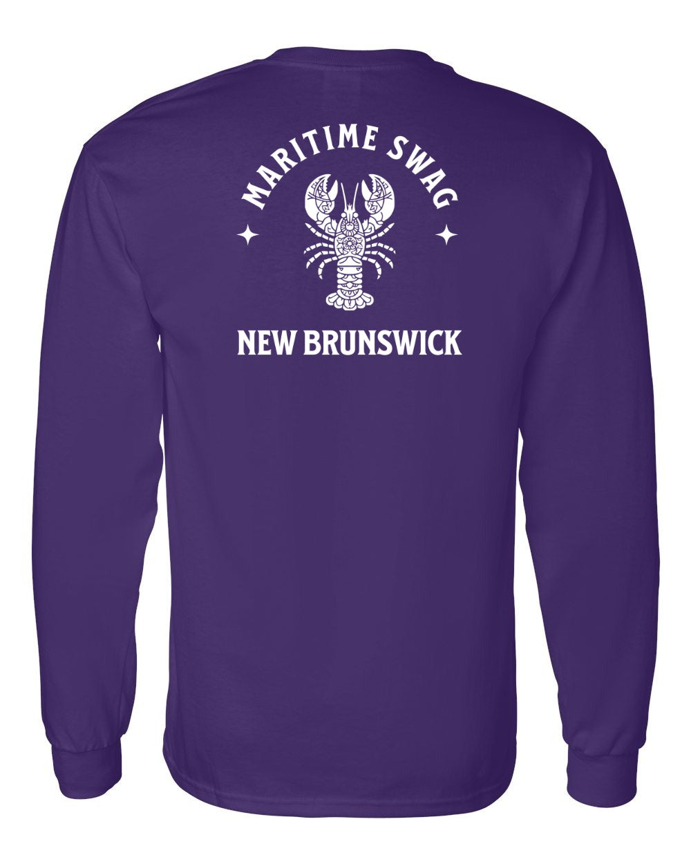 Maritime Swag New Brunswick Mandala white Lobster Left Chest and Back Long Sleeve Tee
