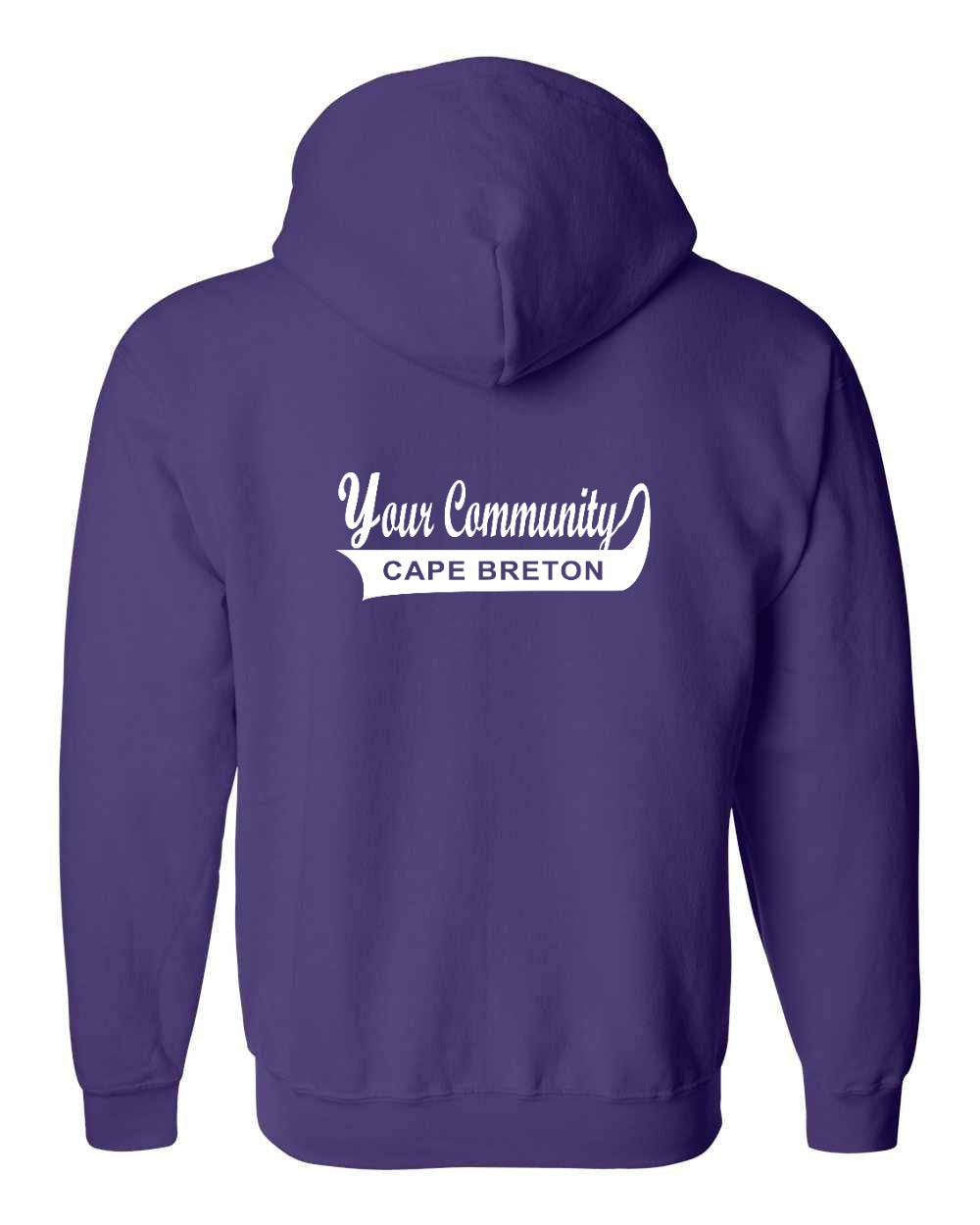 Custom Your Community Swoop (CB) Left Chest and Back Zip Hoodie - Unisex