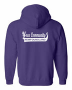 Your Community Swoop (NFLD) Left Chest and Back Zip Hoodie - Unisex