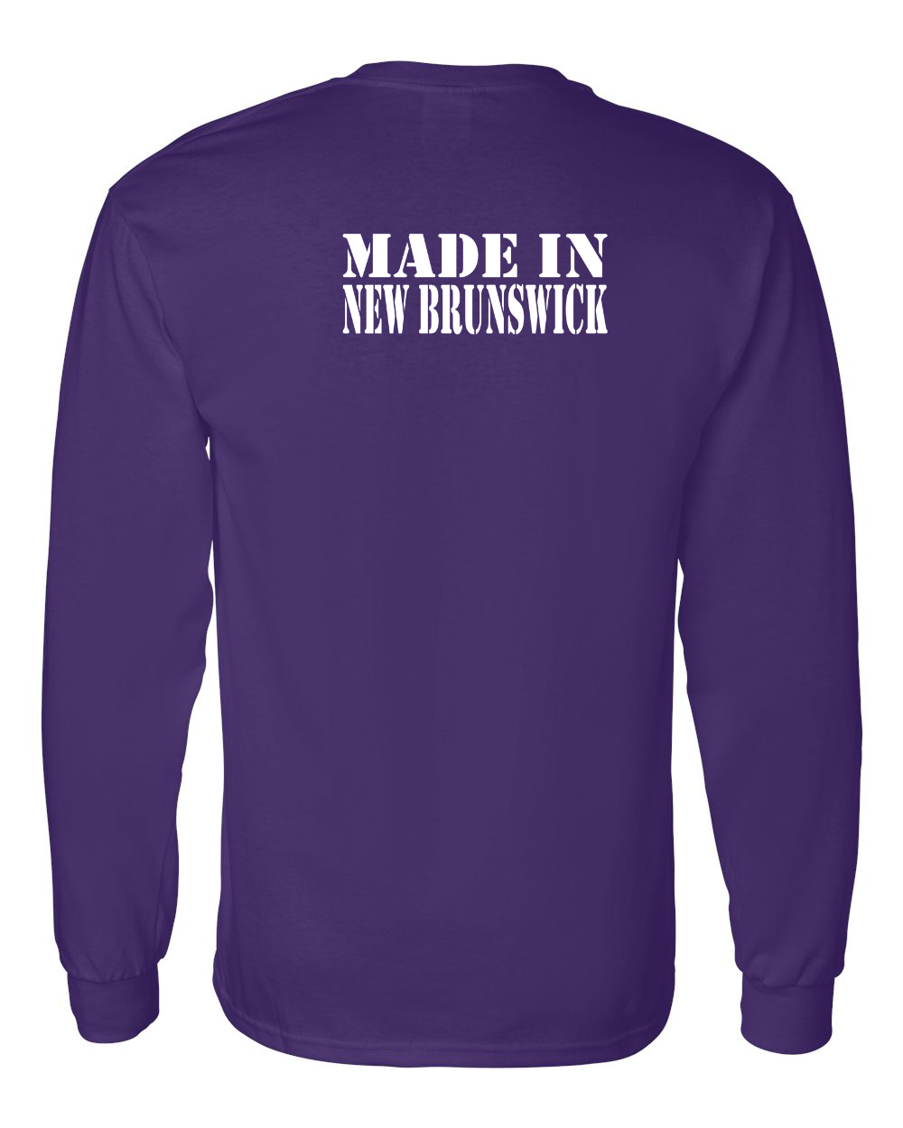 Made In NB ( White Lettering) Left Chest and Back Long Sleeve Tee - Unisex