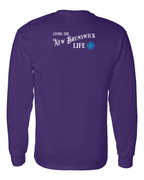 Living the NB Life blue Left Chest and Back Long Sleeve Tee - Unisex