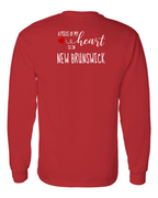 A piece of My heart in NB (Red Heart) Left Chest and Back Long Sleeve Tee - Unisex