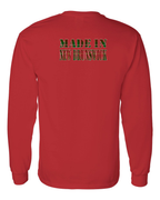 Made In NB ( Tartan Lettering) Left Chest and Back Long Sleeve Tee - Unisex
