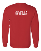 Made In NB ( White Lettering) Left Chest and Back Long Sleeve Tee - Unisex