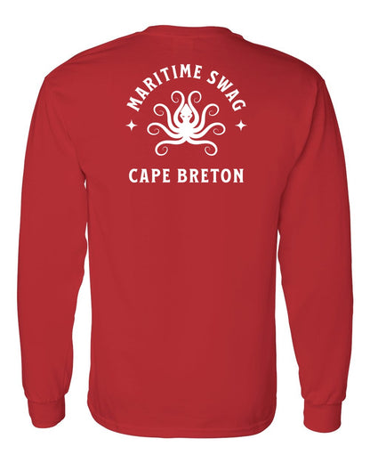 Maritime Swag Cape Breton Octopus Left Chest and Back Long Sleeve Tee