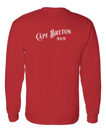 Cape Breton Mom Left Chest and Back Long Sleeve Tee
