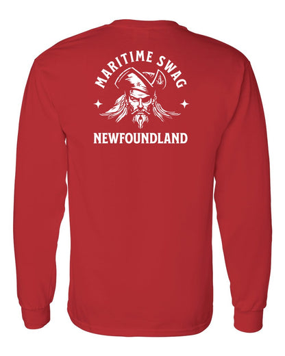 Maritime Swag Newfoundland Pirate Left Chest and Back Long Sleeve