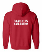 Made In CB White Left Chest and Back Zip Hoodie - Unisex