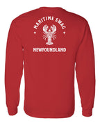 Maritime Swag NFLD Mandala white Lobster Left Chest and Back Long Sleeve - Unisex