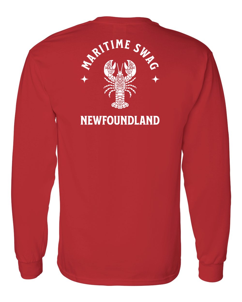 Maritime Swag NFLD Mandala white Lobster Left Chest and Back Long Sleeve - Unisex