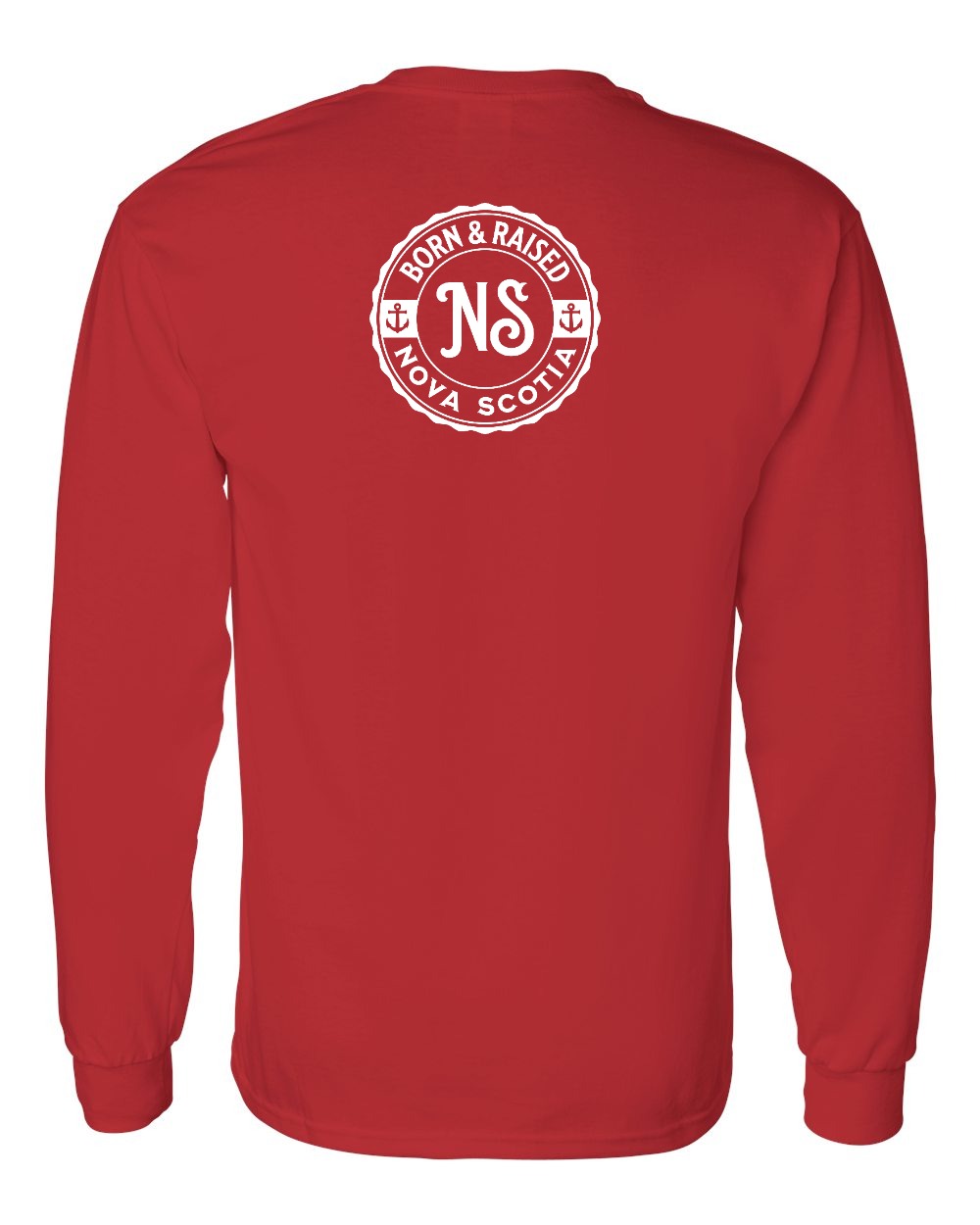 Born & Raised Nova Scotia Left Chest and Back Long Sleeve Tee